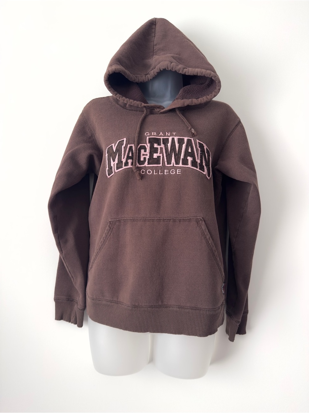 grant macewan college hoodie pink and brown